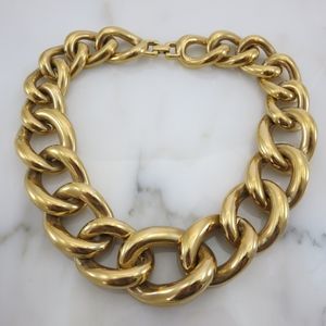 Givenchy Necklace - Thick Chunky Gold Tone Chain